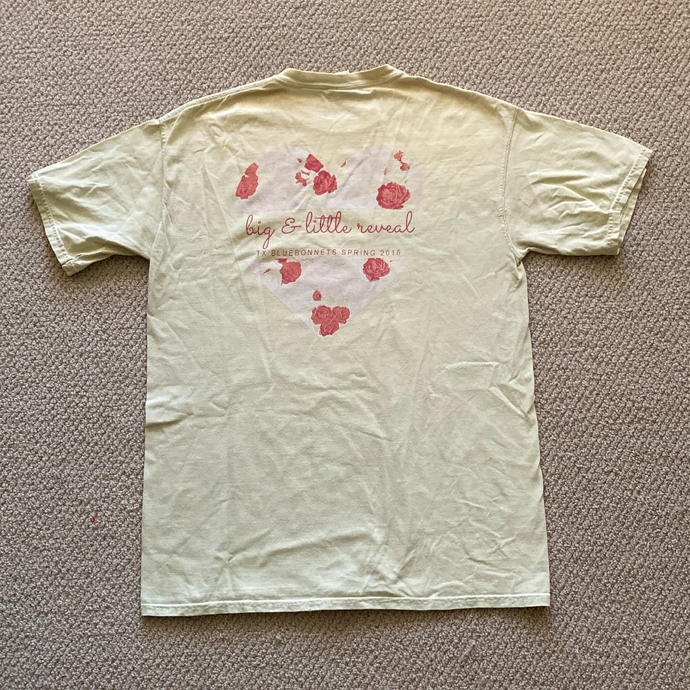 Comfort Colors Big & Little Reveal Rose Flower Heart T-Shirt Texas Bluebonnets M